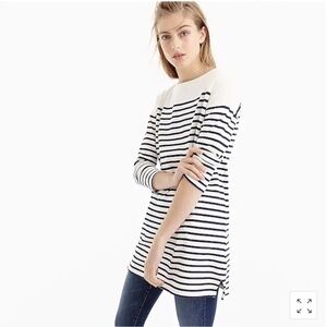J Crew Boatneck Striped Tunic Sweater Dress